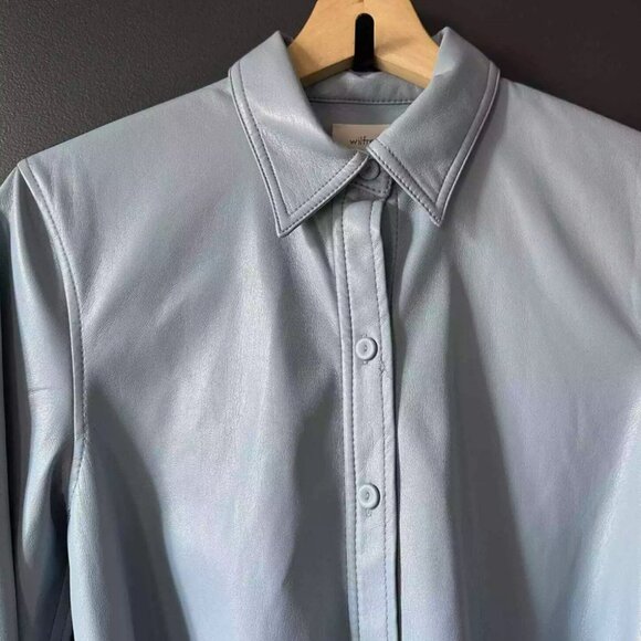 Aritzia Wilfred Caroline Vegan Leather Shirt Dress - Picture 10 of 14